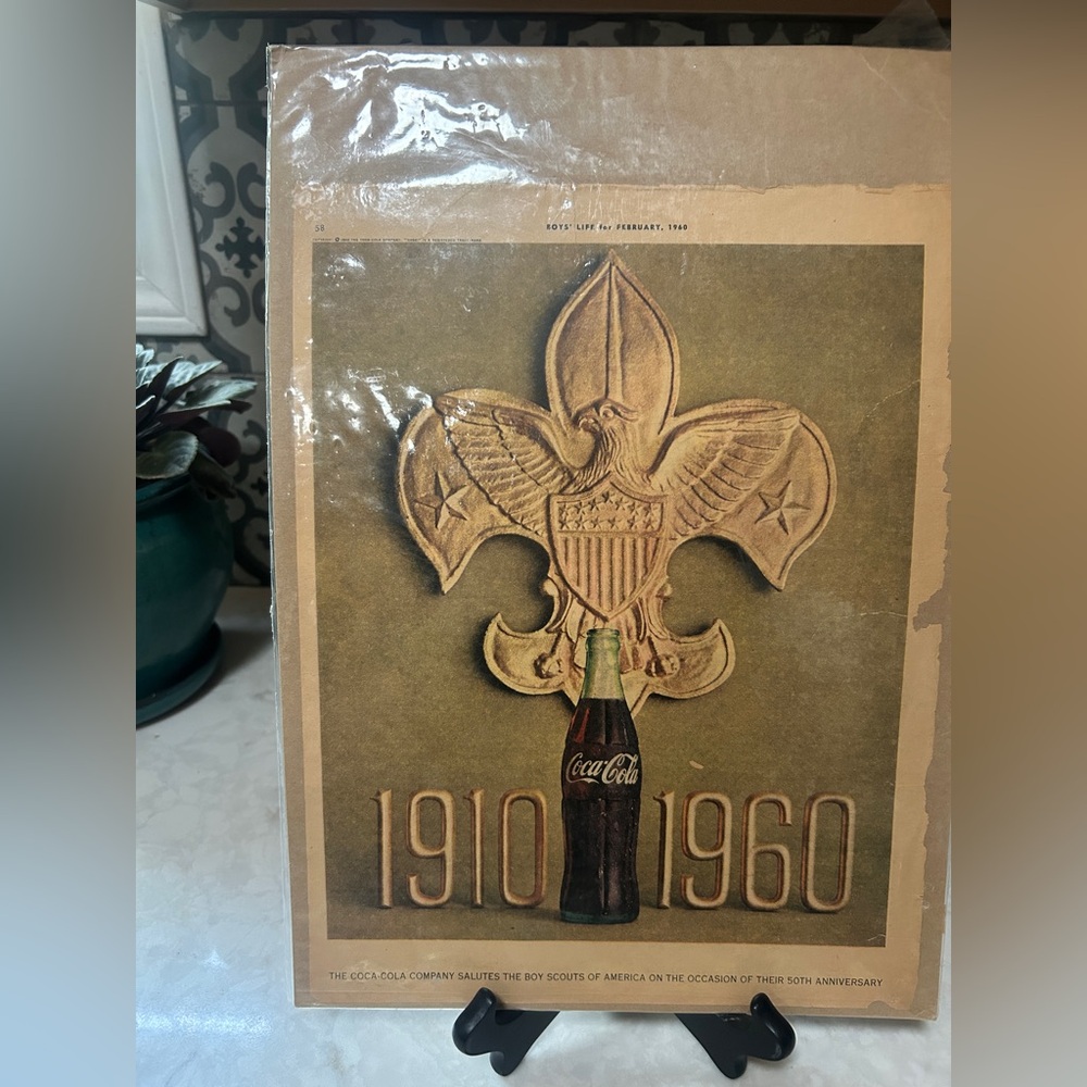 Vintage and Rare Coca-Cola Ad Boy Scouts 50th Anniversary. Coca Cola Ad